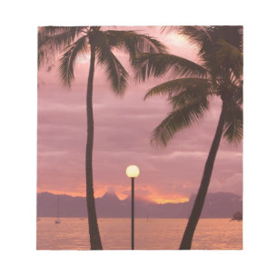 Bloco De Notas Pôr do sol sobre Moorea a partir do Sofitel Maeva