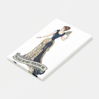 Bloco De Notas Por Favor Não Me Perceba - Dama Vitoriana Vintage