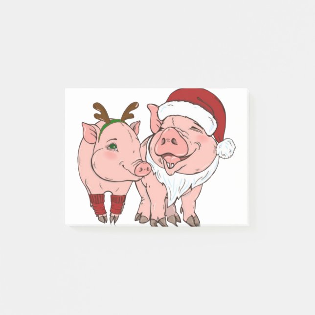Bloco De Notas porco de natal feio (Frente)