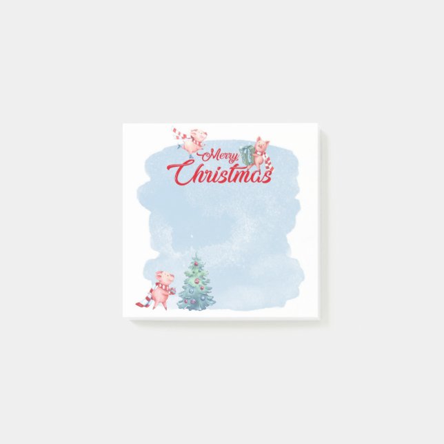 Bloco De Notas Porco de Natal Festivo (Frente)