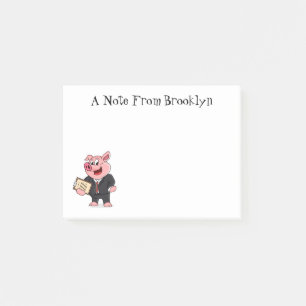 Bloco De Notas Porco engraçado em desenhos animados