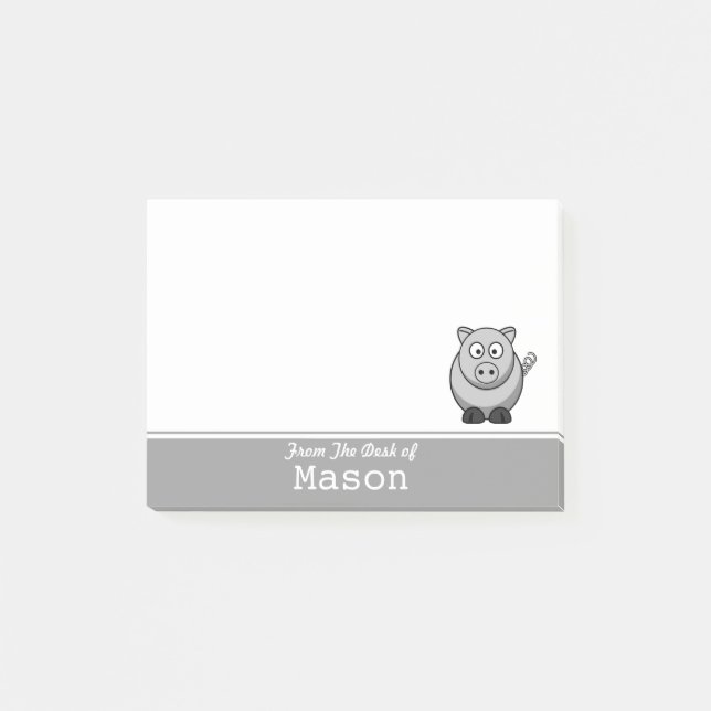 Bloco De Notas Porco Engraçado Personalizado (Frente)