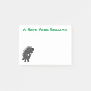 Bloco De Notas Porcupine engraçado bonito tocando cartum banjo