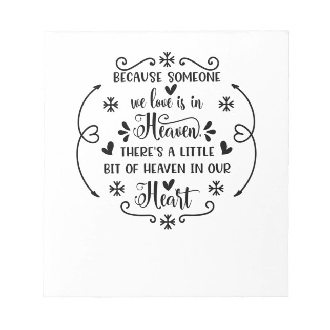 Bloco De Notas Porque alguém que amamos está no céu, há um li (Frente)