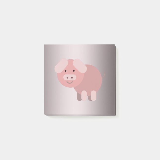 Bloco De Notas Porquinho fofinho personalizado (Frente)