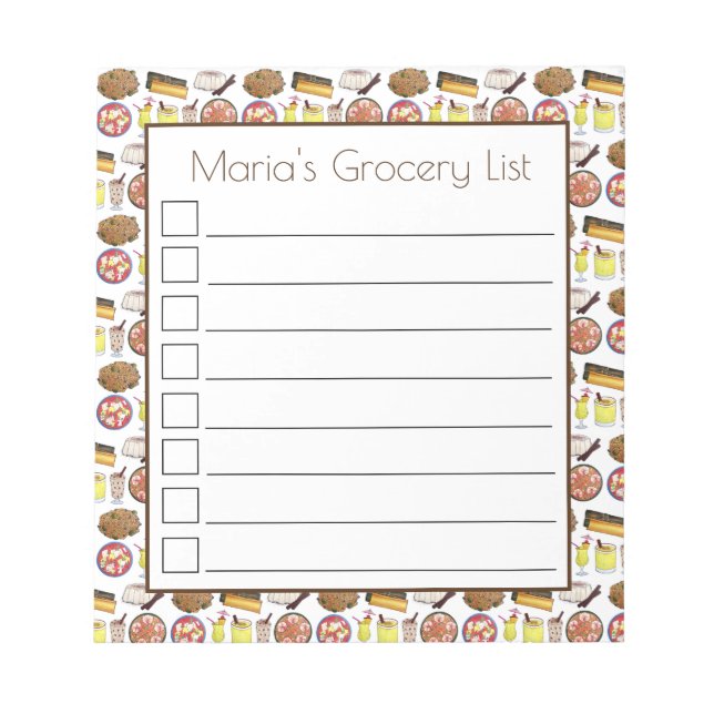 Bloco De Notas Porto Rico Foodie, Comida Cuisine (Frente)