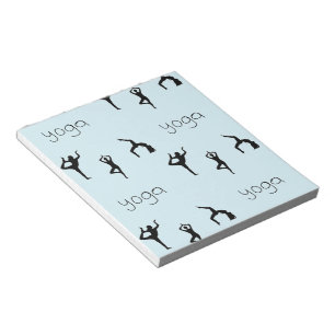 Bloco De Notas poses de ioga em azul