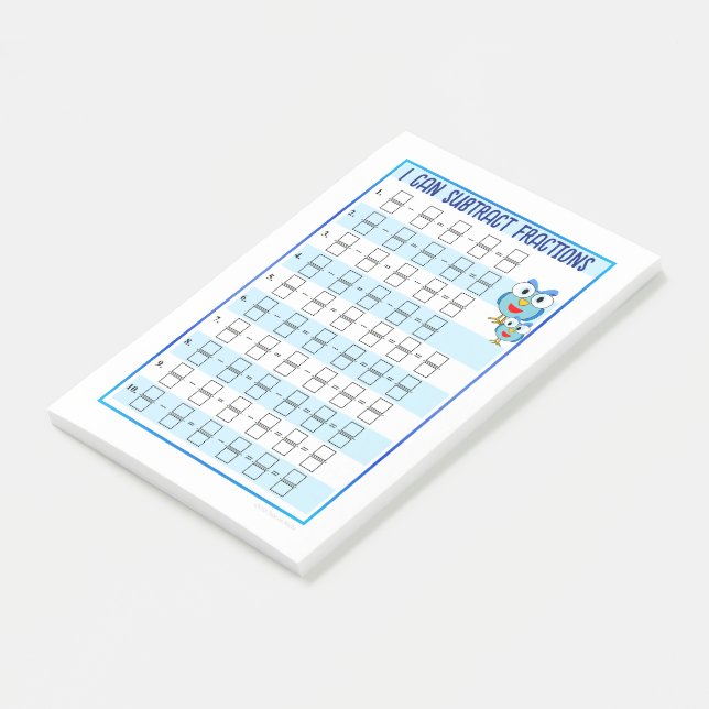 Bloco De Notas Posso Adicionar Frações - Notas Azuis de Posto (Inclinado)