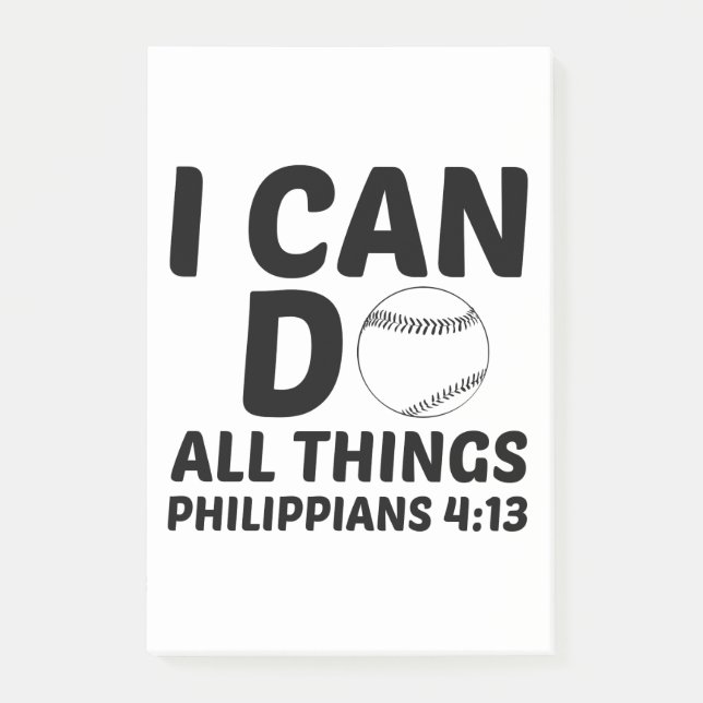 BLOCO DE NOTAS POSSO FAZER TODAS AS COISAS, BASEBALL (Frente)