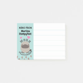 Bloco De Notas Post-it animais bonitos da chalaça das pegadas do