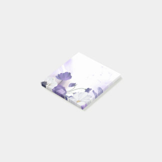 Bloco De Notas Post It Block - Purple Flower Theme