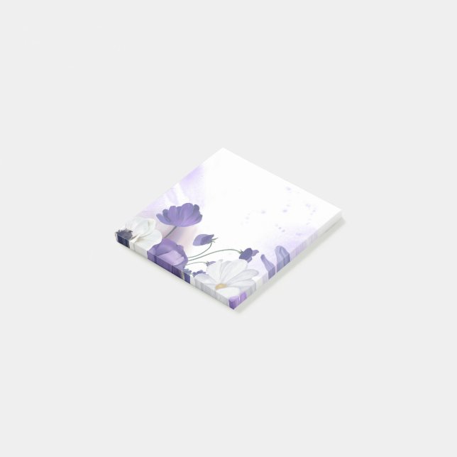 Bloco De Notas Post It Block - Purple Flower Theme (Inclinado)
