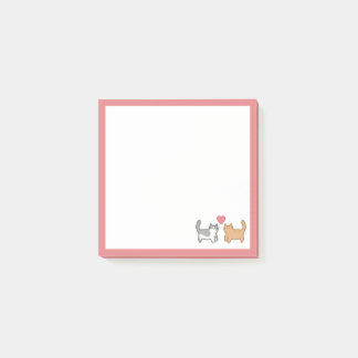 Bloco De Notas Post it de gatitos enamorados