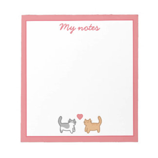 Bloco De Notas Post it de gatitos enamorados