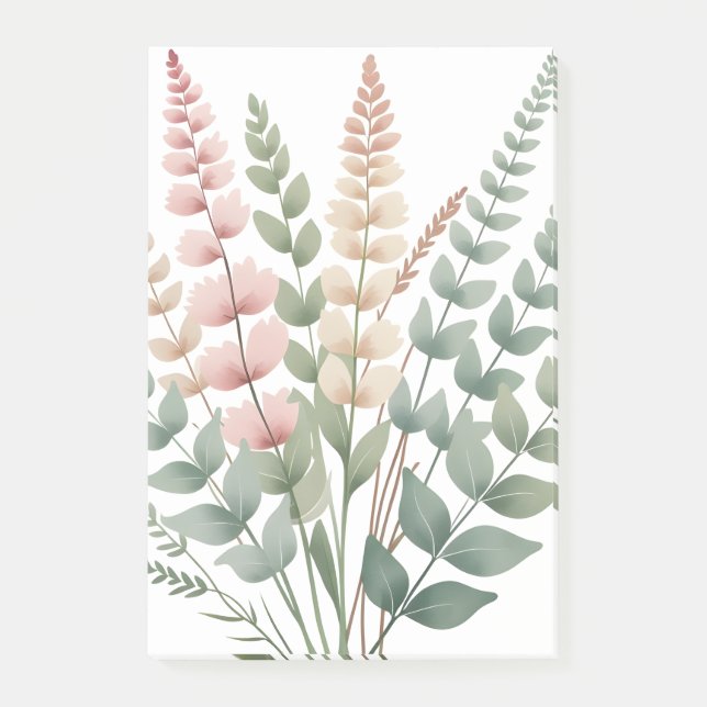 Bloco De Notas ​Post-it de padrão floral botânico estético de sam (Frente)