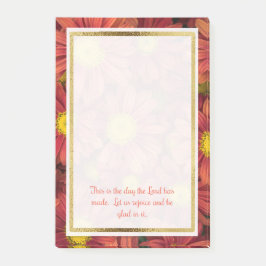 Bloco De Notas Post-it de Versículo Bíblico Cristão Floral