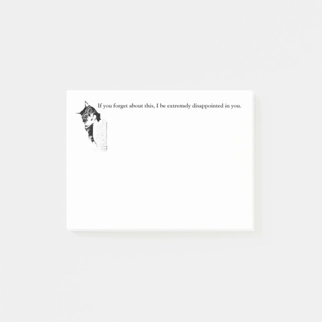 Bloco De Notas Post-it do gatinho do hipster (Frente)