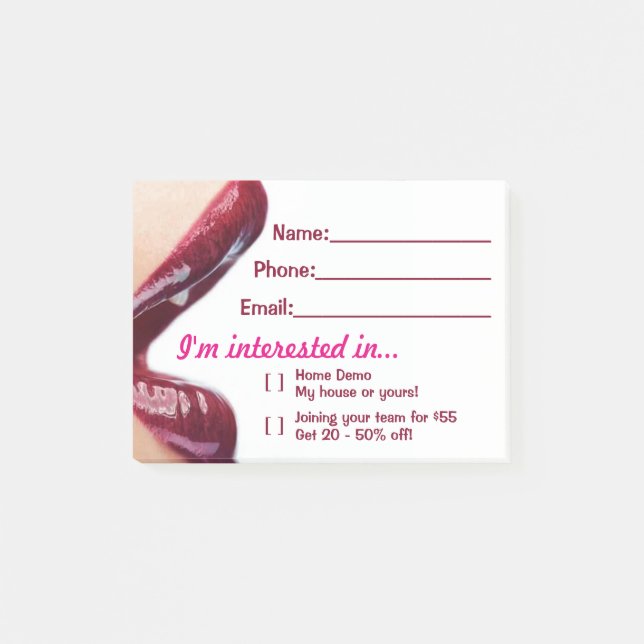 Bloco De Notas Post-it dos lábios (Frente)