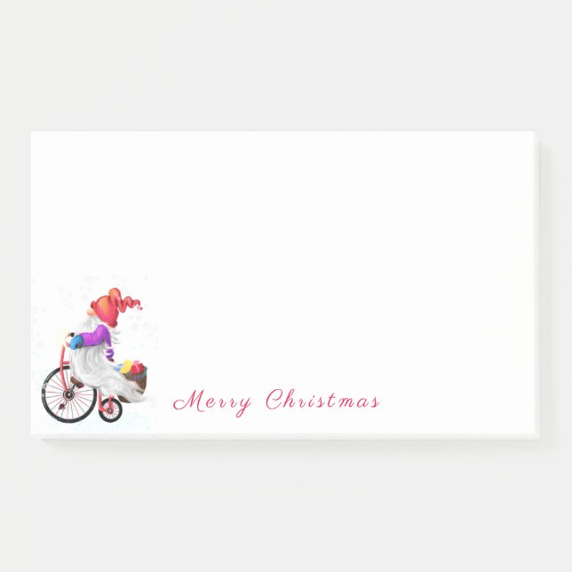 Bloco De Notas Post-it® Notas com Gnome de Natal Fofo (Frente)