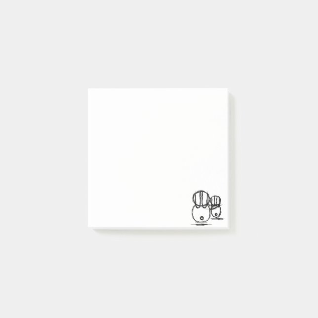 Bloco De Notas Post-it Notes | Coelhinho de casal fofo (Frente)