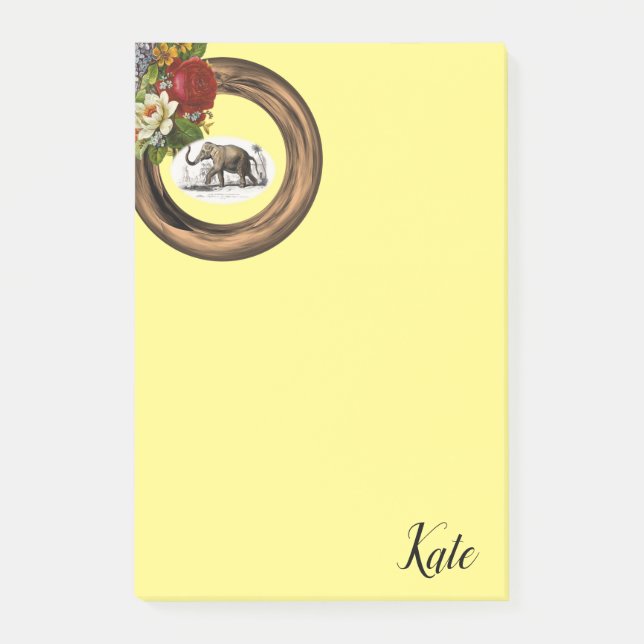 Bloco De Notas Post-it Notes Elefante Dourado (Frente)