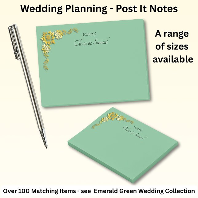 Bloco De Notas Post-It Notes Emerald Green & Gold (Criador carregado)