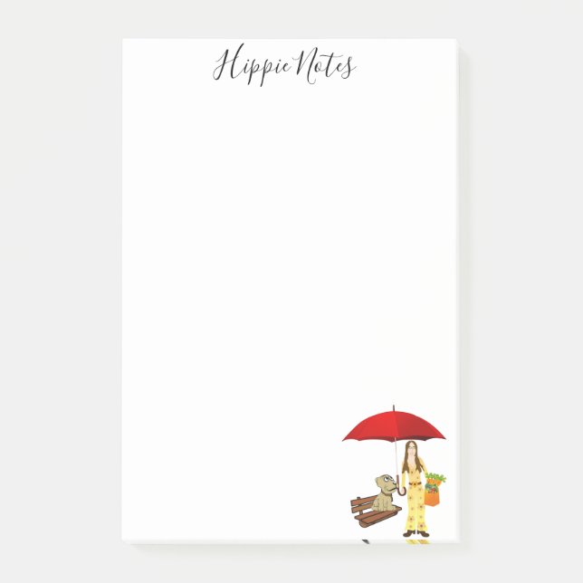 Bloco De Notas Post-it Notes Hippie Notes Cachorro (Frente)