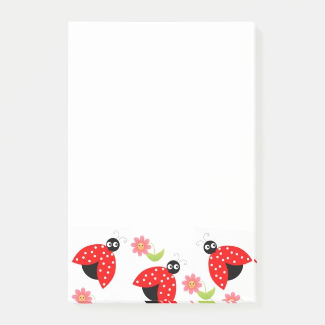 Bloco De Notas Post-it Notes Joaninha Floral (Frente)