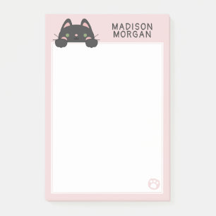 Bloco de Notas Post-it Rosa Fofinho Gatinho & Pata