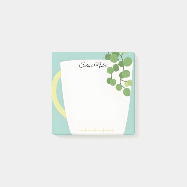 Bloco De Notas Post-it® Sara’s Notes – Botanical Mug Sticky Notes (Frente)