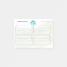 Bloco De Notas Posta de cores azuis e verdes personalizadas