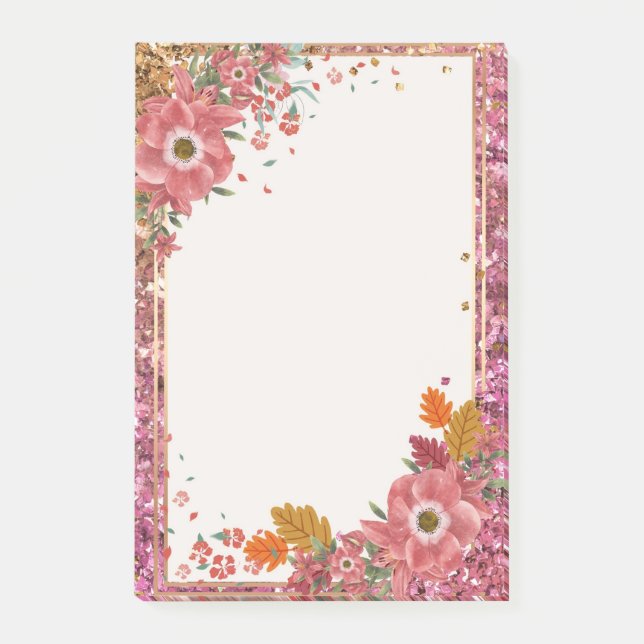 Bloco De Notas Posta de quadros de flores nas notas (Frente)