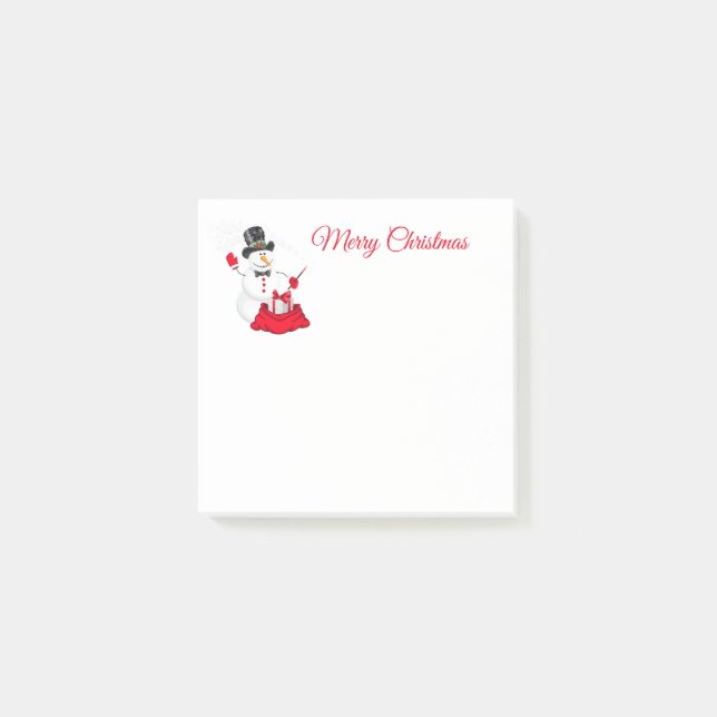 Bloco De Notas Posta de Snowman (Frente)