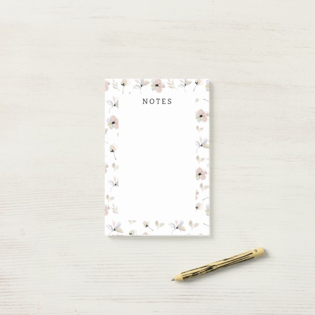 Bloco De Notas Posta Floral Modern Boho - Notas (Na mesa)