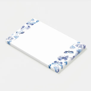 Bloco De Notas Postar Nota Tela Comprando Borboletas Azuis