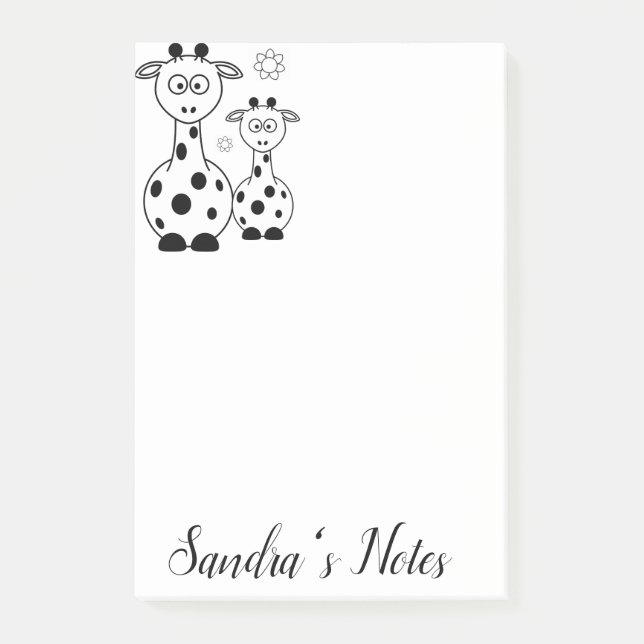 Bloco De Notas Postar Notas Colorindo Girafa (Frente)