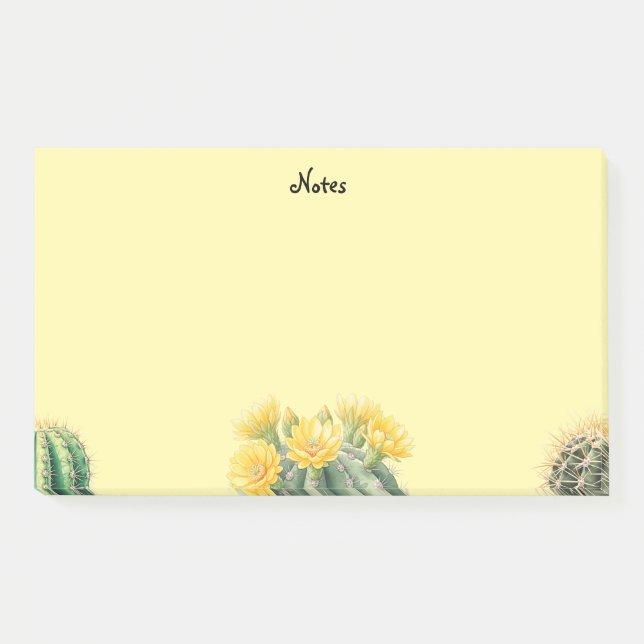 Bloco De Notas Postar que ele anota cacto de aquarela (Frente)