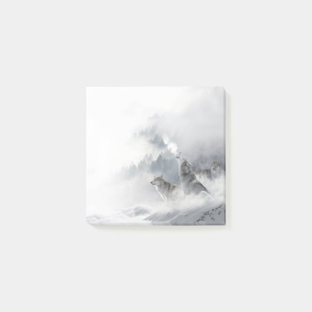 Bloco De Notas Postas dos Lobos Invernos Howling (Frente)