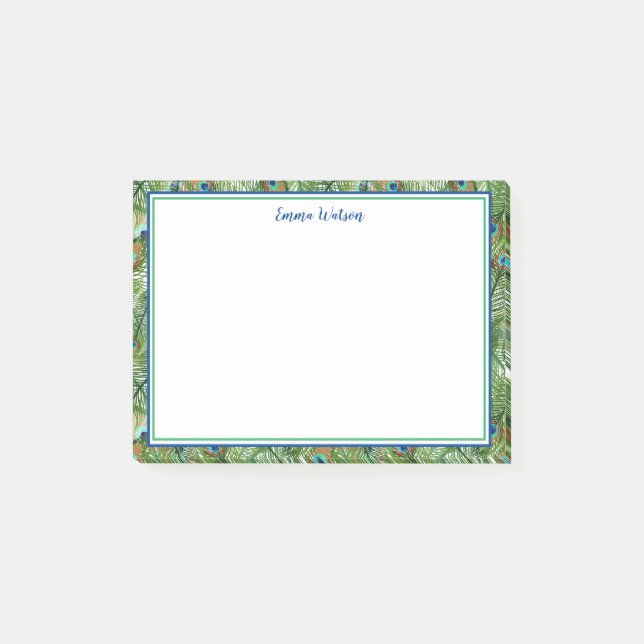 Bloco De Notas Poste as Notas-Penas de Peacock (Frente)