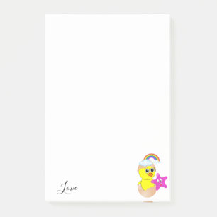 Bloco De Notas Poste Notas Pintinho Amarelo Arco-Íris