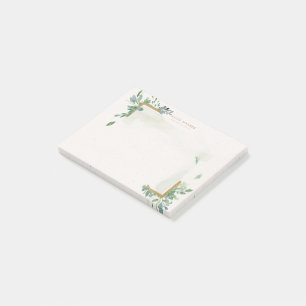 Bloco De Notas poste o monograma de ouro verde de cor aquosa