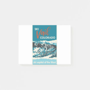 Bloco De Notas Poster de Esqui Vintage Vail