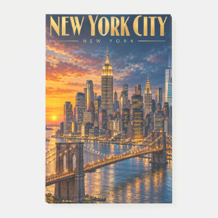 Bloco De Notas Pôster de Viagem do Céu Dourado do Pôr do Sol de N