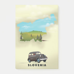 Bloco De Notas Poster de viagens de mapa ilustrado da Eslovênia
