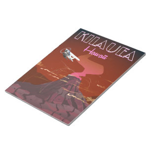 Bloco De Notas Poster de viagens de voo Kilauea Hawaii