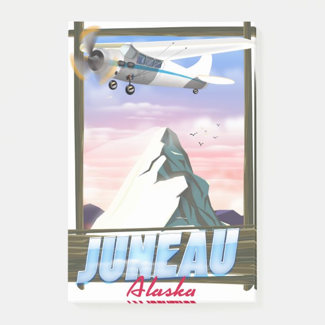 Bloco De Notas Poster de viagens Juneau Alaska (Frente)