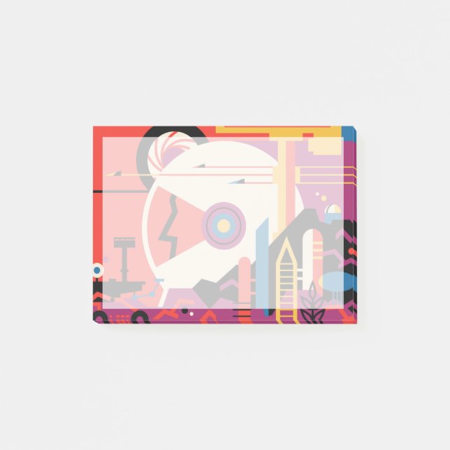 Bloco De Notas Poster do Espaço Retroativo - Programa de Exploraç (Frente)