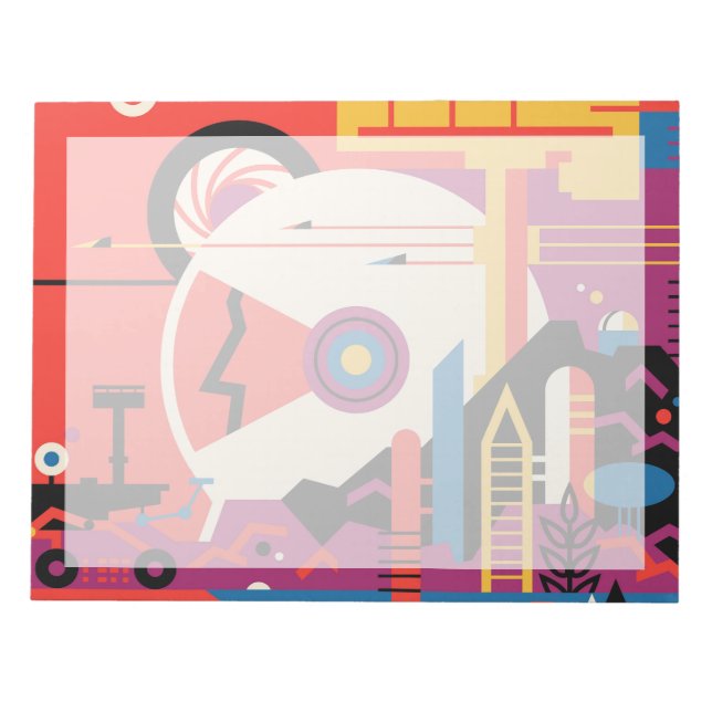 Bloco De Notas Poster do Espaço Retroativo - Programa de Exploraç (Frente)