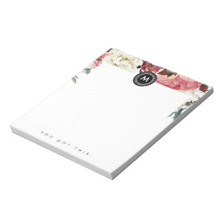 Bloco De Notas Posto Chic Floral Monograma It NotePad