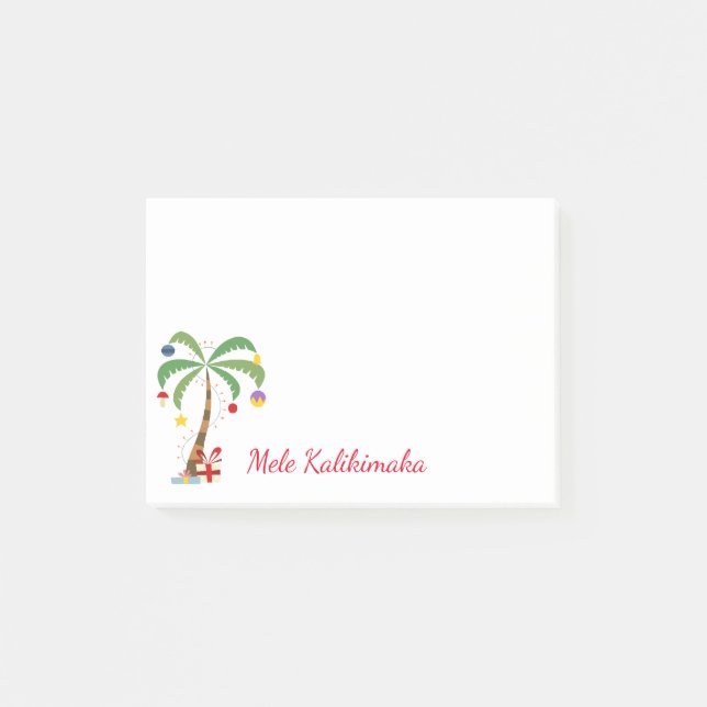 Bloco De Notas Posto de Árvore Feriada-it-Notes-Mele Kalikimaka (Frente)